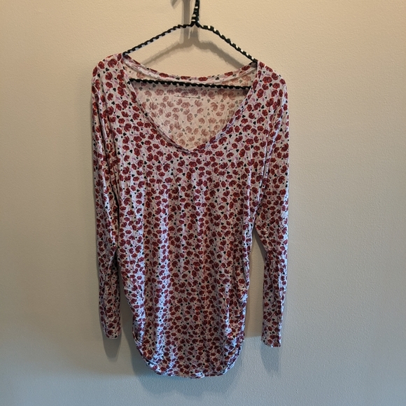 Motherhood Maternity Tops - Motherhood Maternity Red Floral Tunic Top
